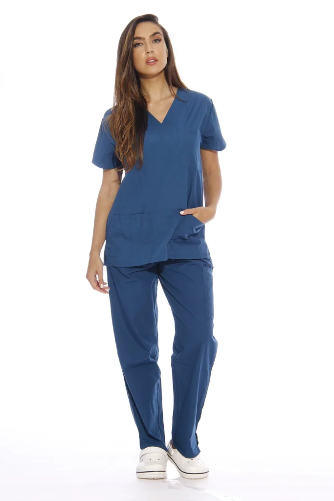 Six Pocket Medical Scrubs Set V-Neck with Cargo Pants manufacturer