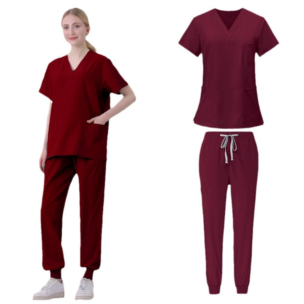 custom Elastic Light Scrub Short Sleeve Overalls for Doctors Nurses uniform supplier