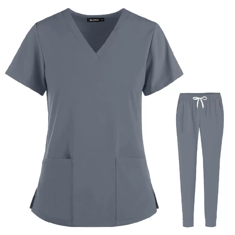 Scrubs Set for Women V-Neck Pocket Top Uniforms sports design Joggers producer