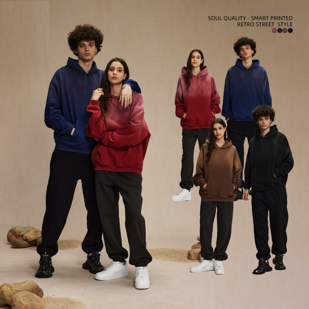 bespoke Ombre hoodie Gradient Colorful Stylish pullover Faded Hoodie manufacturer