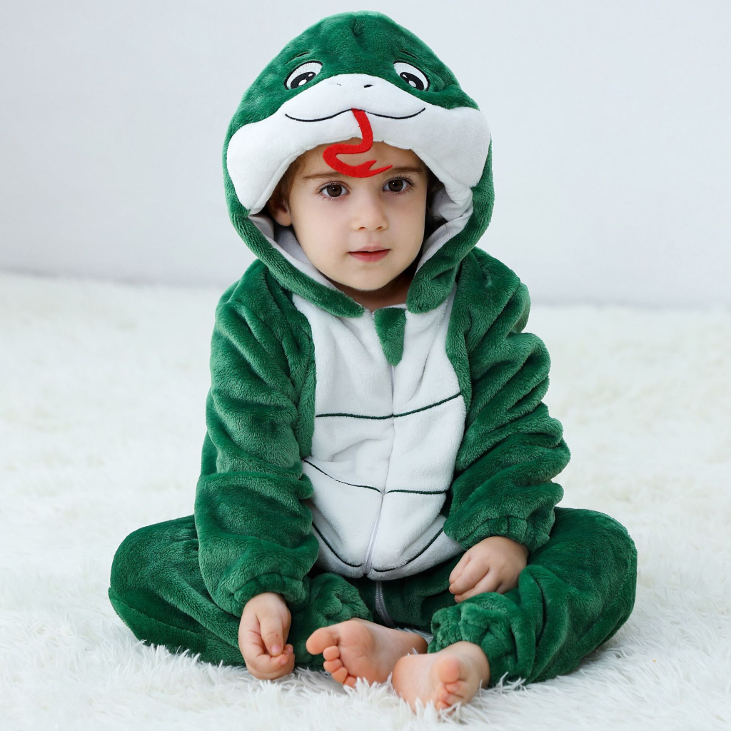Private label Class A flannel crawling clothes for babies and toddlers autumn and winter onesies, zodiac snake year baby crawling clothes manufacturer