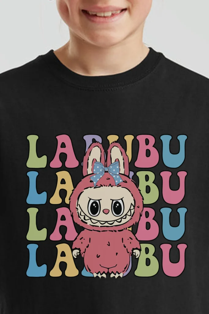 Labubu print 140gsm cotton tee shirt manufacturer